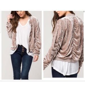 Free People Velvet Bomber Jacket Size Medium